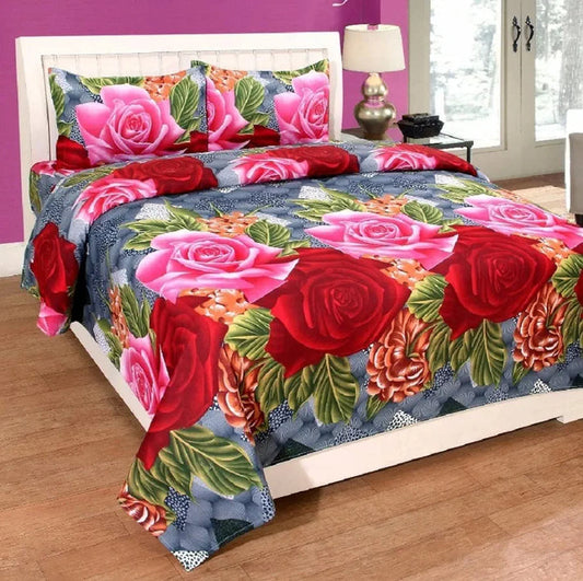 100 X 100 204 TC Cotton Double Floral Flat Bedsheet (Pack of 2 pillow cover)🔥FOR THE 1ST 100 CUSTOMERS ONLY🔥