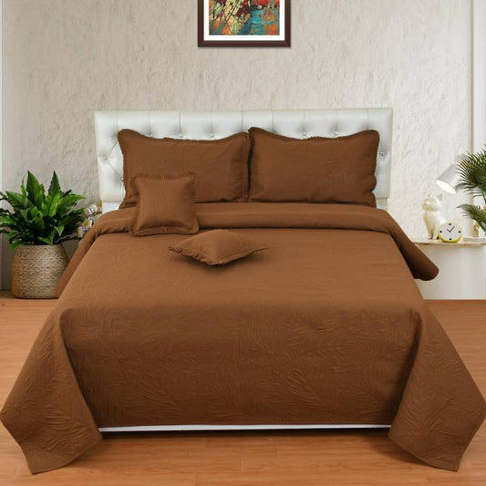 250 TC Cotton Double Solid Flat Bedsheet  (Pack of 1, Brown)
